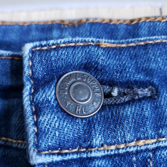 Ralph Lauren Jeans Womens 32x25 Mom High Rise Skinny USA Flag Boho Denim Supply - Picture 9 of 13
